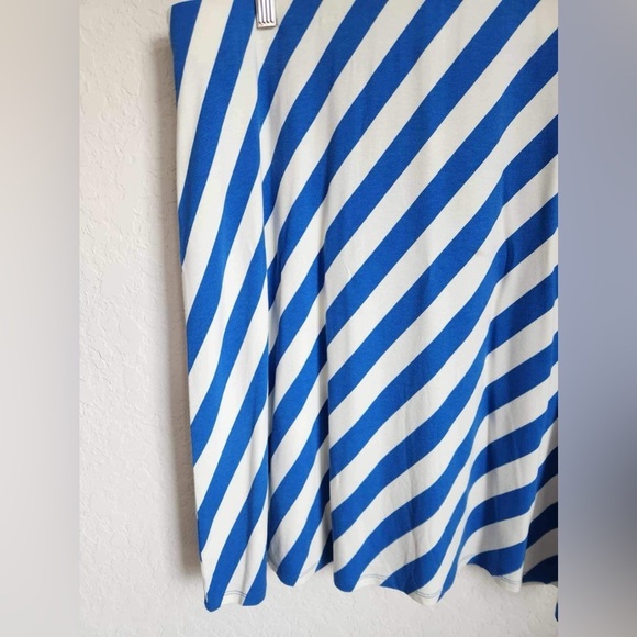 Tommy Bahama Diagonal Stripes White and Blue Jersey Skirt New - Picture 7 of 9